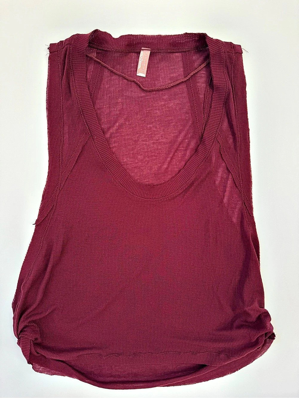 Free People Sheer Ribbed Tank in Purple Size Small